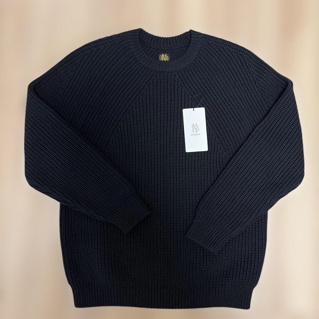 BATONER バトナー シグネチャー クルーネックニット ブラック 2