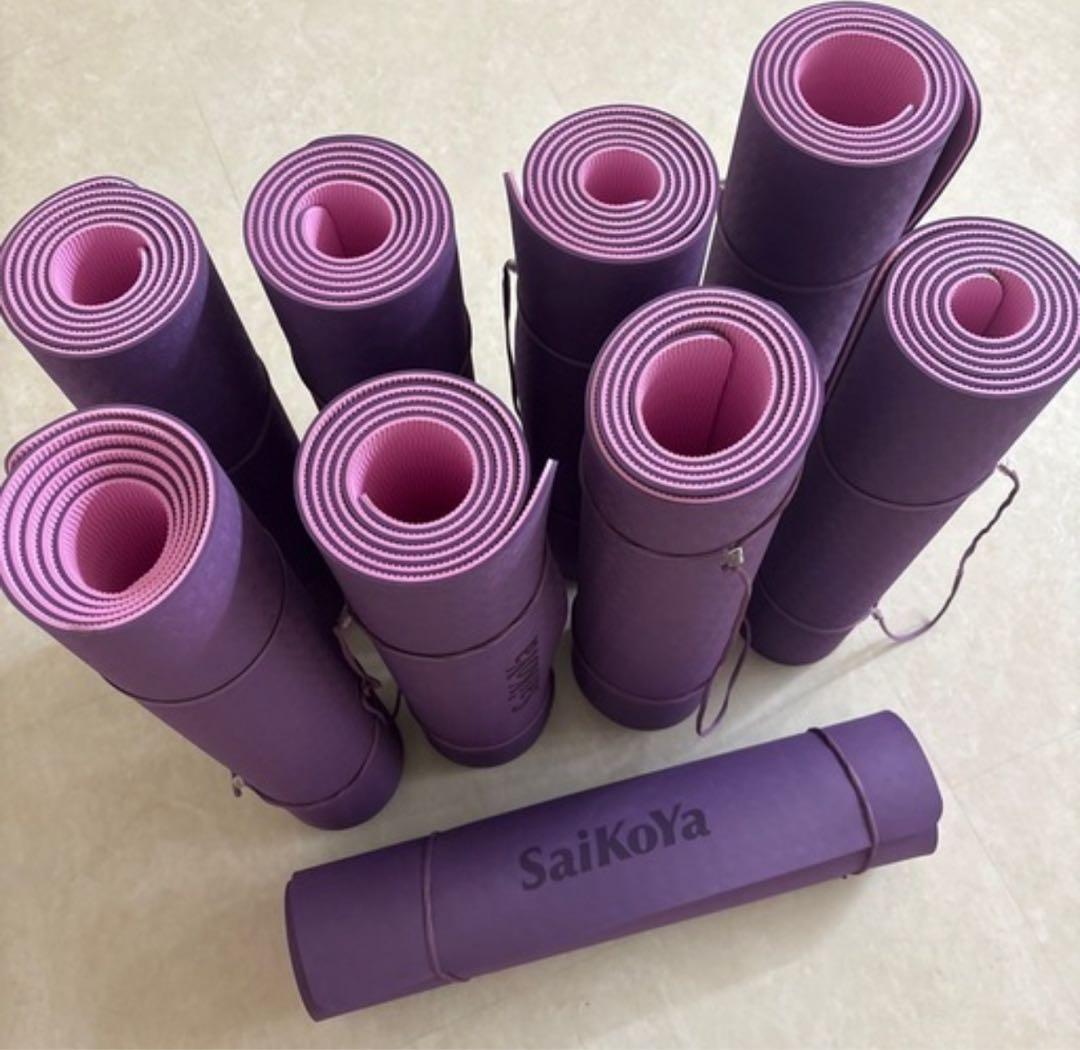 SaiKoYa 紫 厚め 10mmヨガマット 9枚セット
