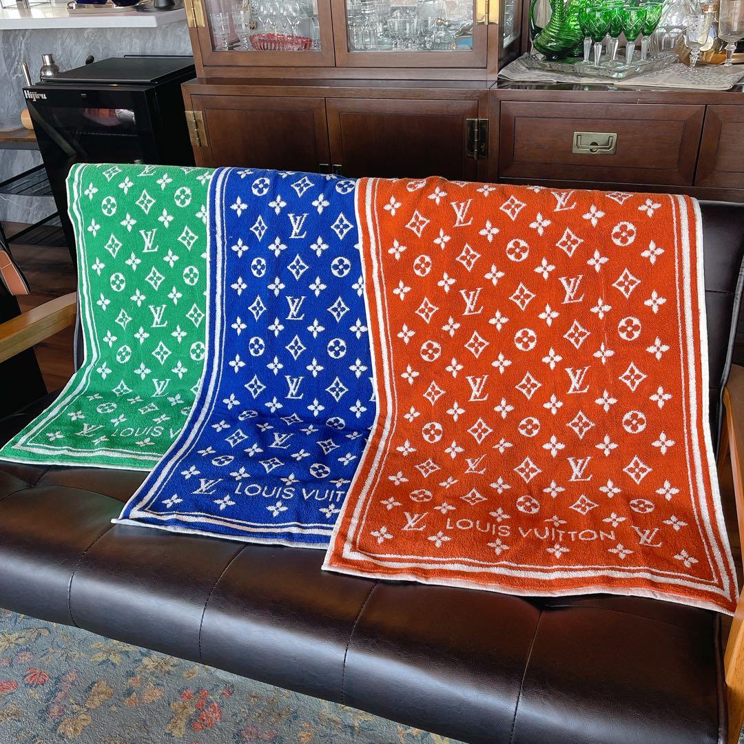 ルイヴィトン セルヴィエットセットLVマッチモノグラム タオル 青