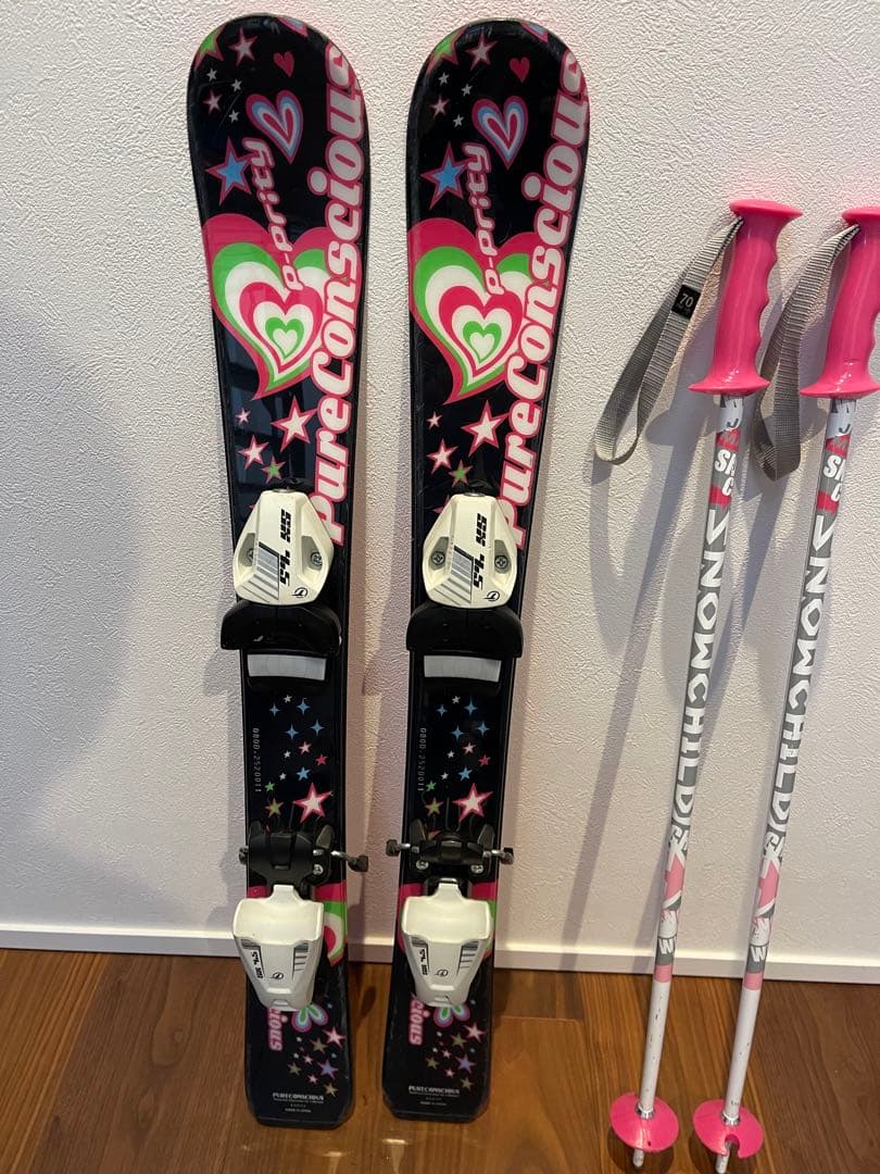 Pure Conscious 子供用スキー板80cm ブーツ16cm ストック