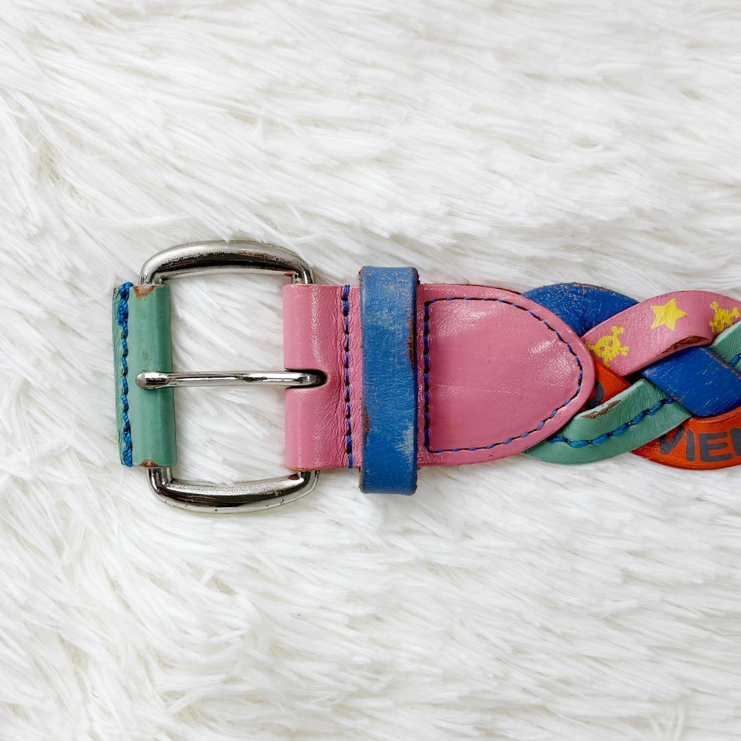 希少♡ヴィヴィアンウエストウッド オーブ ロゴ マルチカラー レザー ベルト