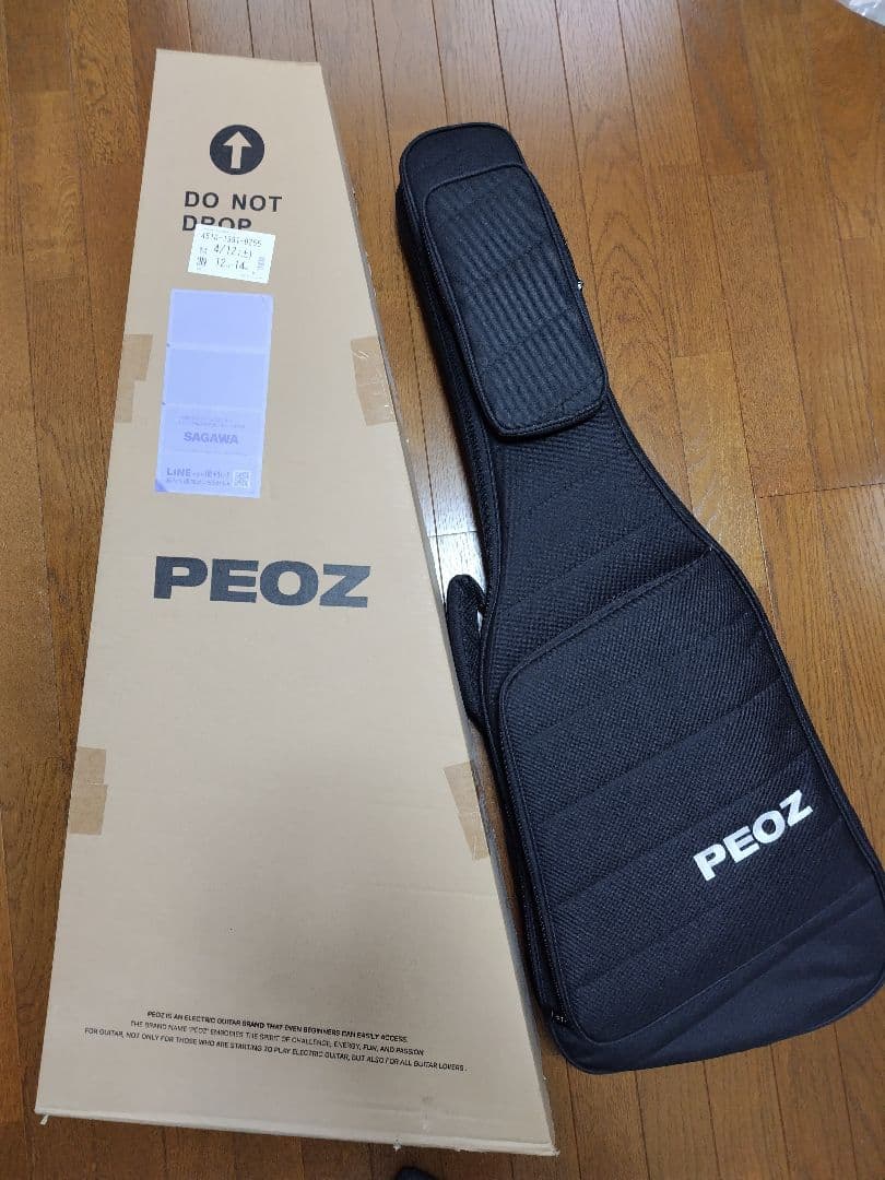 PEOZ エレキギター ブラック 22フレット