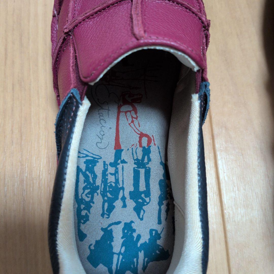 新品　 エスタシオン　本革 パッチワークスリッポン　スニーカー　Lサイズ