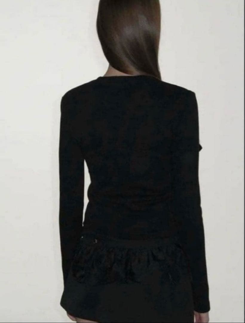 2/6まで値下げ 新品 crank リボンニットカーディガン 黒