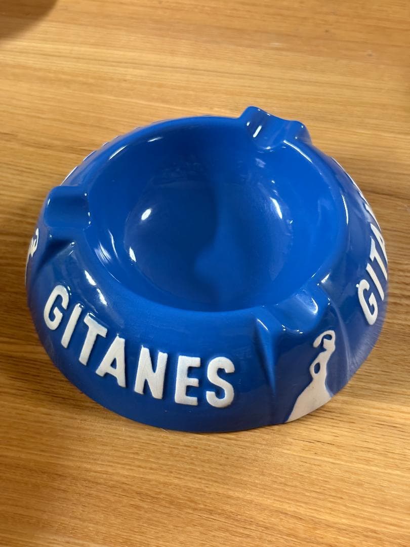 ［2個セット］Gitanes ジタン 灰皿 ブルー アンティーク