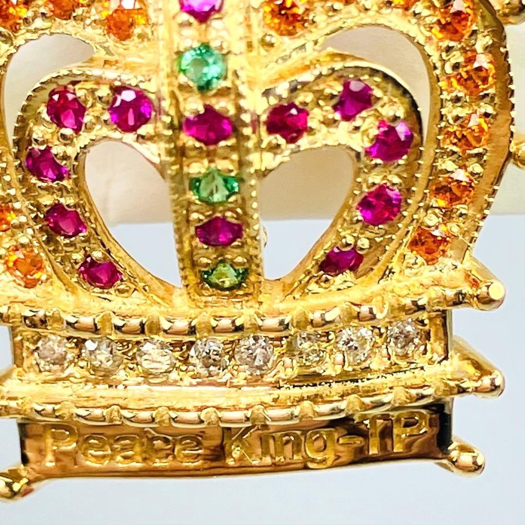 クリスティーナハン 「Peace King-TP」 K18 ダイヤ付王冠ブローチ