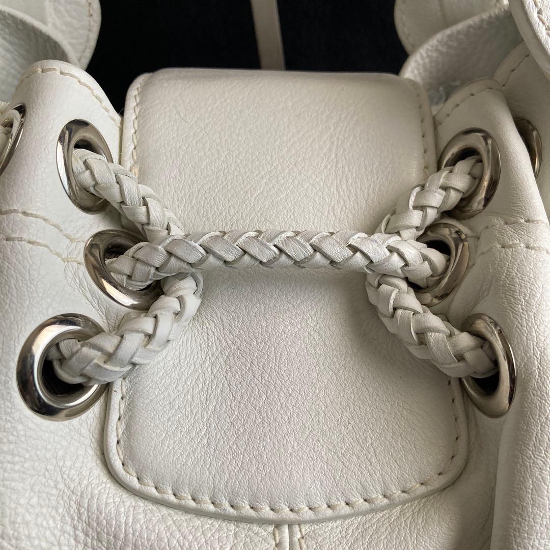 未使用に近い　マルベリー　トートバッグ　グレインレザー　ターンロック　ホワイト