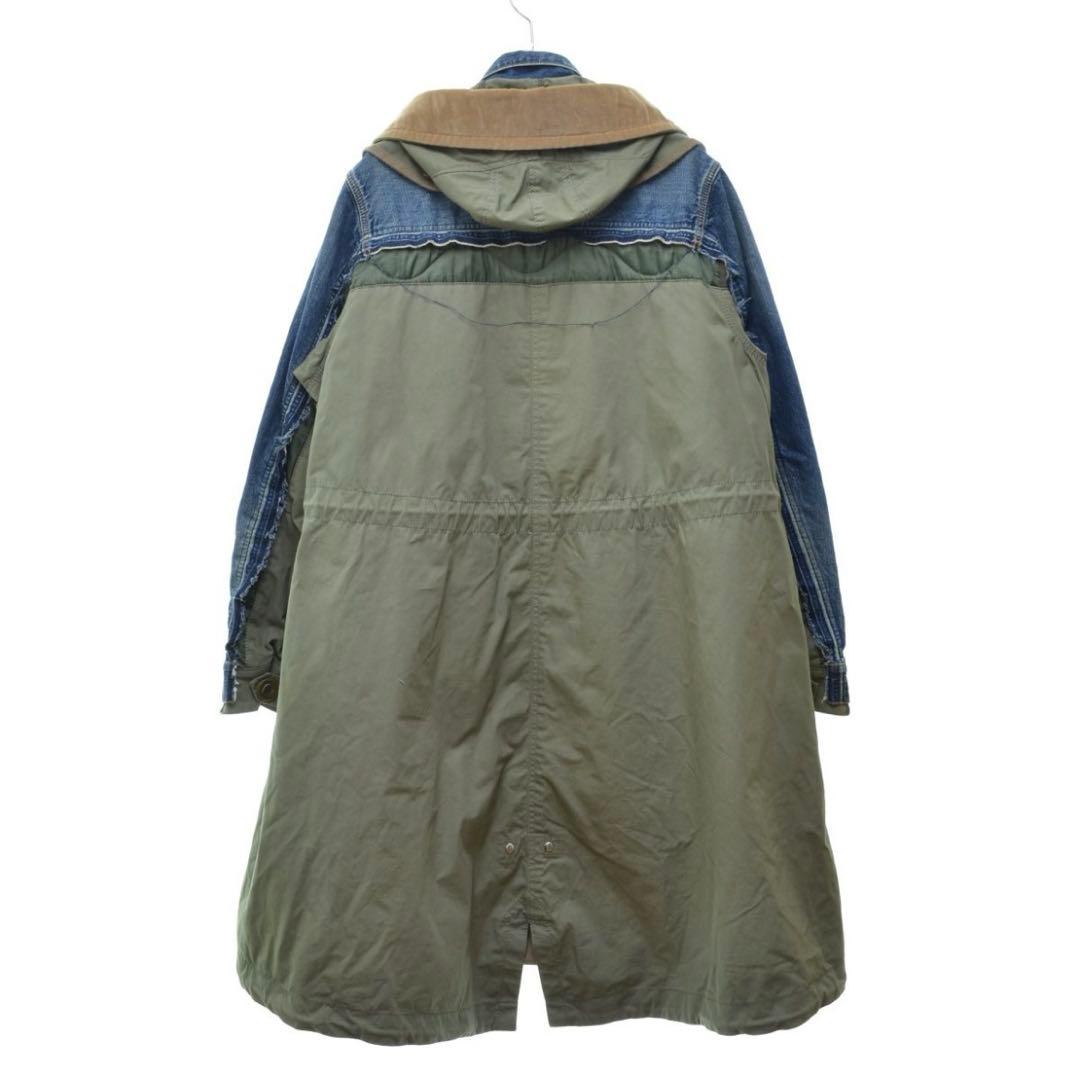 【sacai 大人気／デニム ドッキング モッズコート・サイズ3】