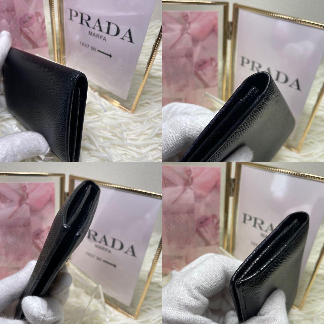 PRADA⭐︎プラダ⭐︎ブラック⭐︎名刺入れ⭐︎サフィアーノレザー⭐︎ホック留め