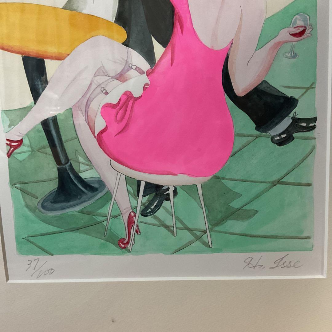 浜松一誓 春風 4号 自筆サイン在 37/100 額装全面ガラス