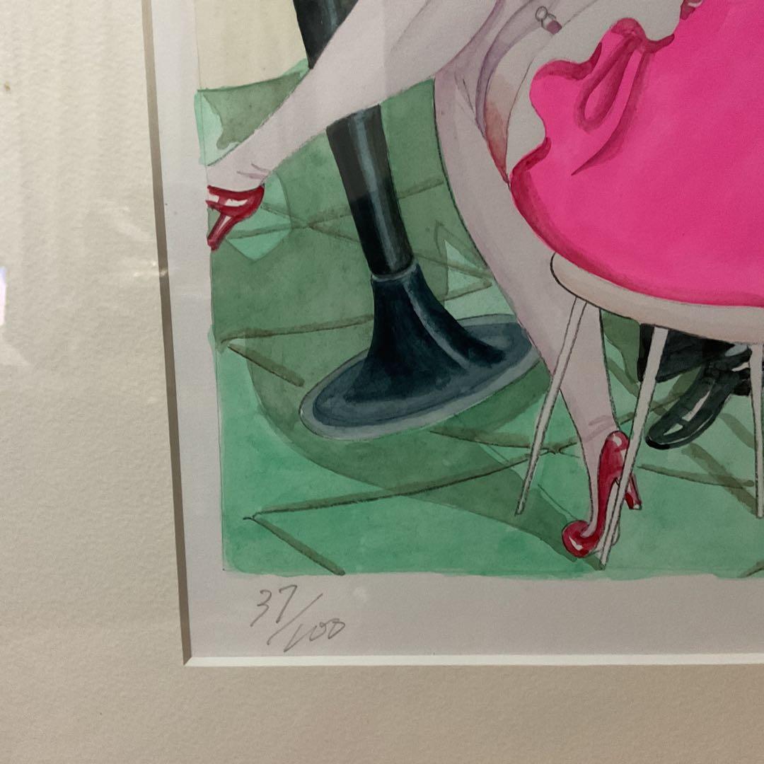 浜松一誓 春風 4号 自筆サイン在 37/100 額装全面ガラス