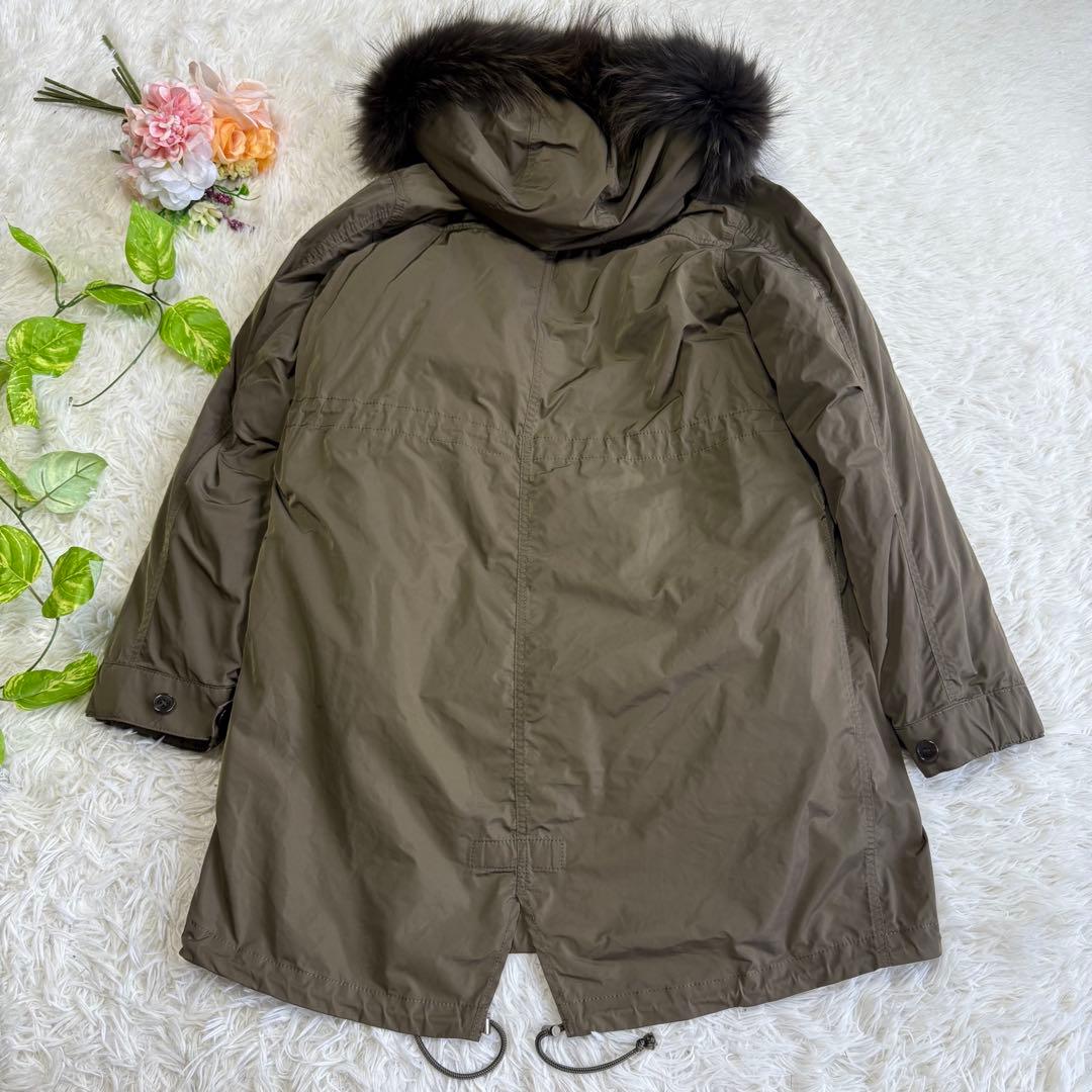 【23区】美品♡マルチウェイ モッズダウンコート カーキ リアルファー 40 L