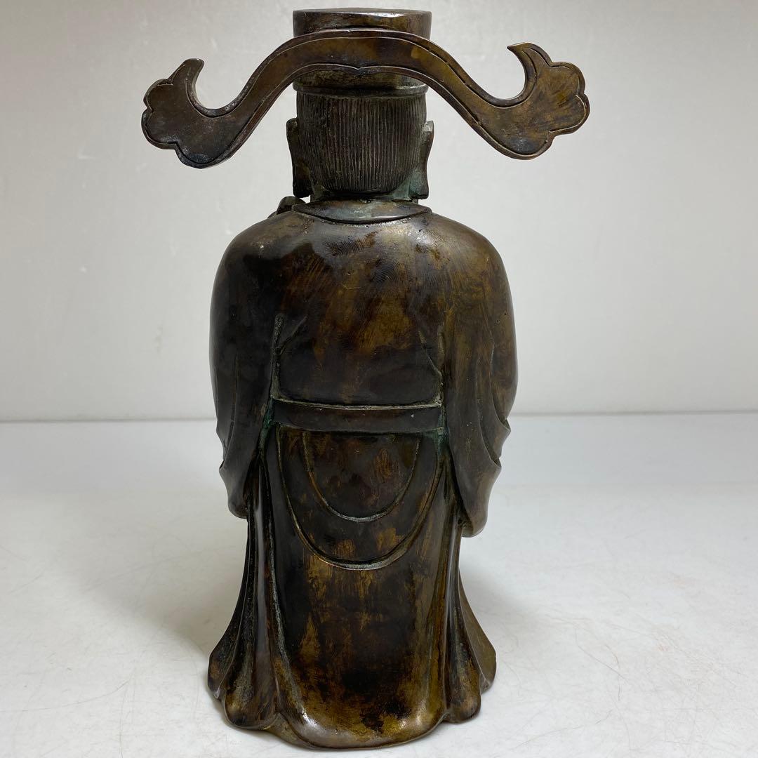 古銅 中国美術 極上彫 人物高さ約21cm 重さ2018g タニサ