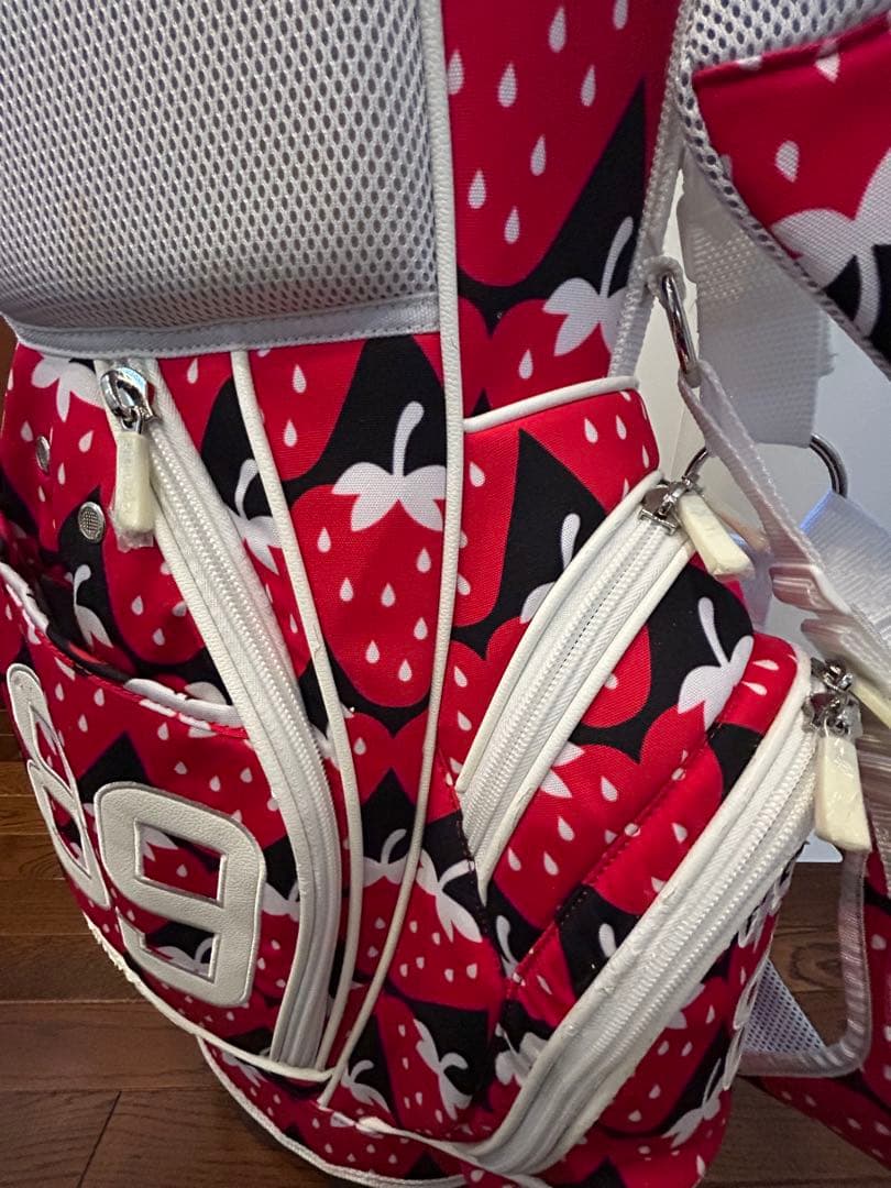 【人気モデル】PEARLY GATES キャディバッグ いちご柄　パーリーゲイツ