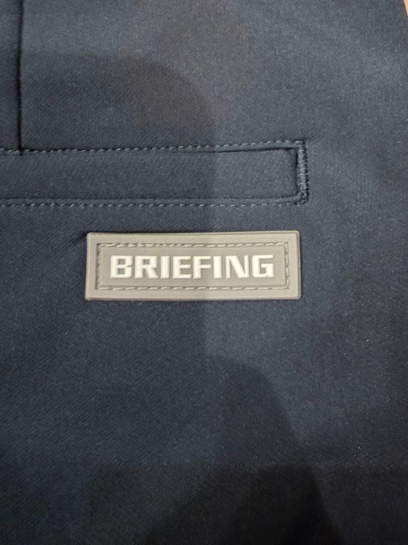 極美品　ブリーフィング ストレッチパンツ ネイビー ナイロン混 S