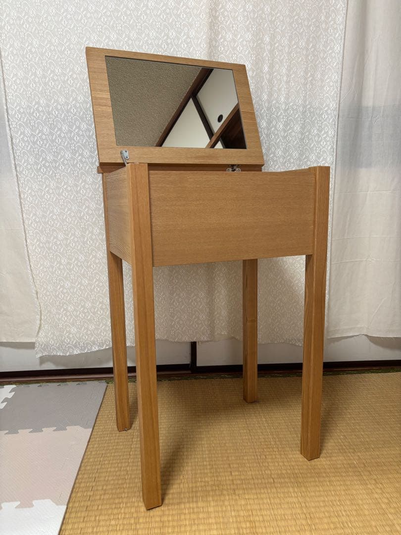 無印良品　ドレッサー　スツール　タモ材　木製　鏡台　デスク