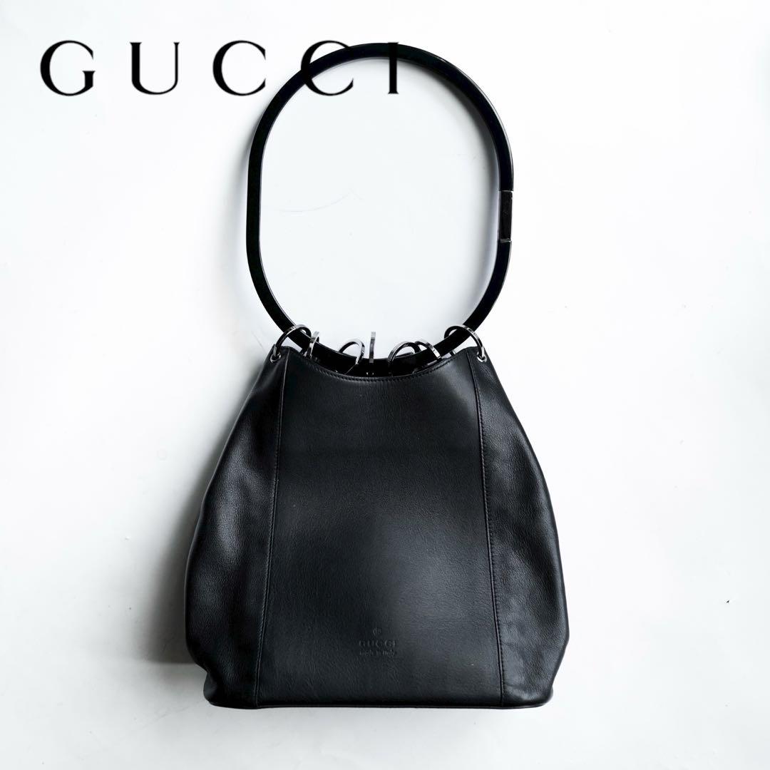 バッグ GUCCI Tom Ford Leather Bucket Bag