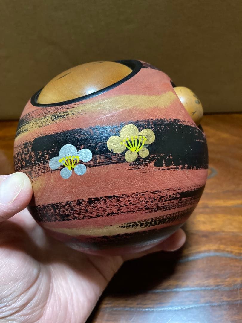 創作こけし 片瀬海平 作 落款印あり おしん 母子像 ヴィンテージ 10cm