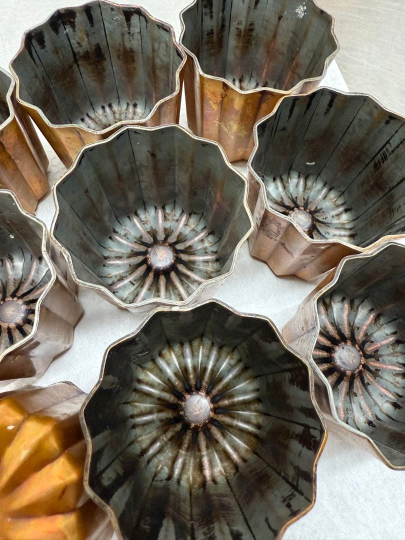 馬嶋屋さん購入品　日本製 銅カヌレ型　大54mm 9個セット