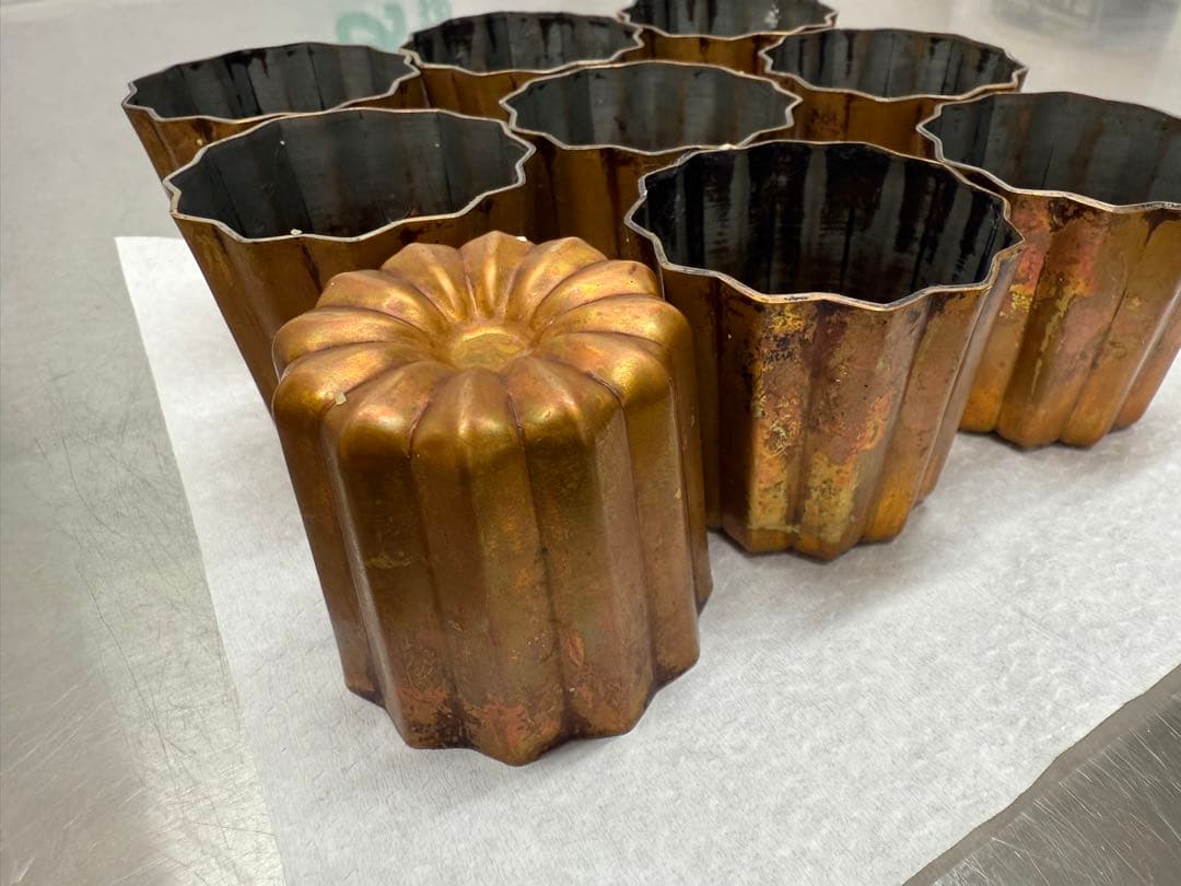 馬嶋屋さん購入品　日本製 銅カヌレ型　大54mm 9個セット