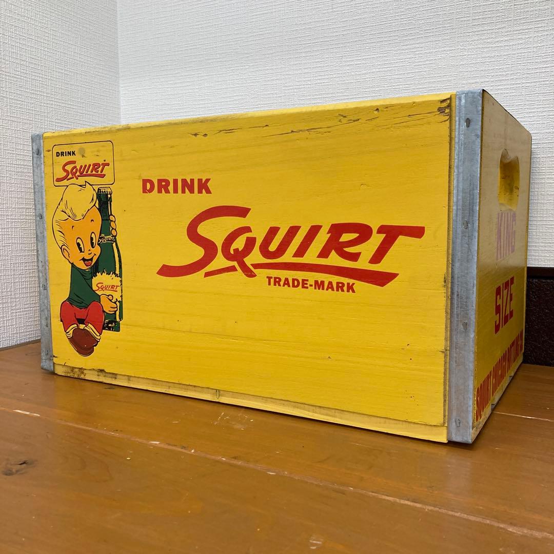 N391② ビンテージ ウッドクレート SQUIRT スクワート・ボーイ レトロ