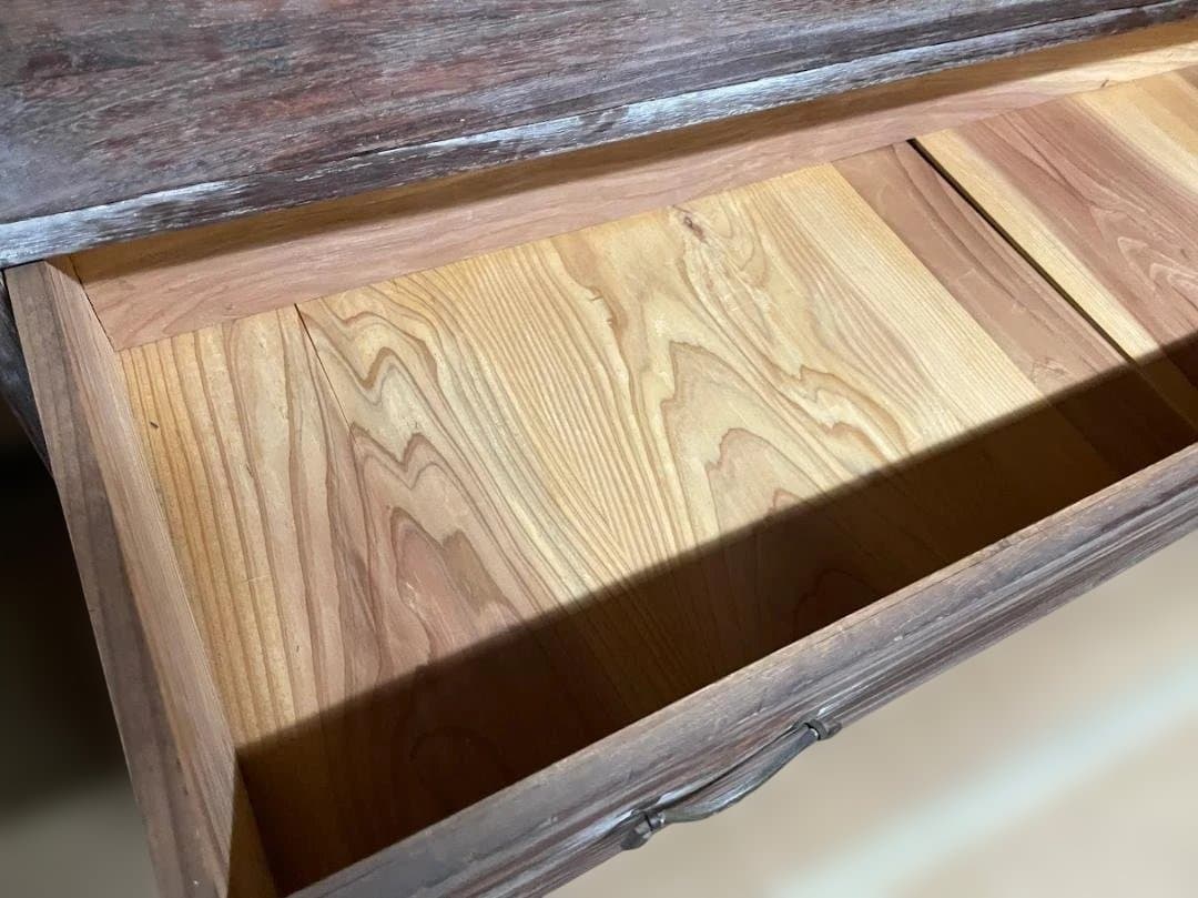 【100年前の嫁入り道具】総桐箪笥 内部極美品 菊金具 アンティーク【送料込】