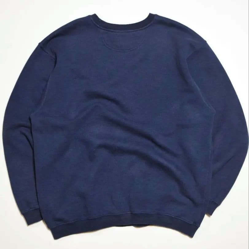 ​【希少・ギリシャ製】90s NIKE スウェット 刺繍ロゴ ネイビー XL