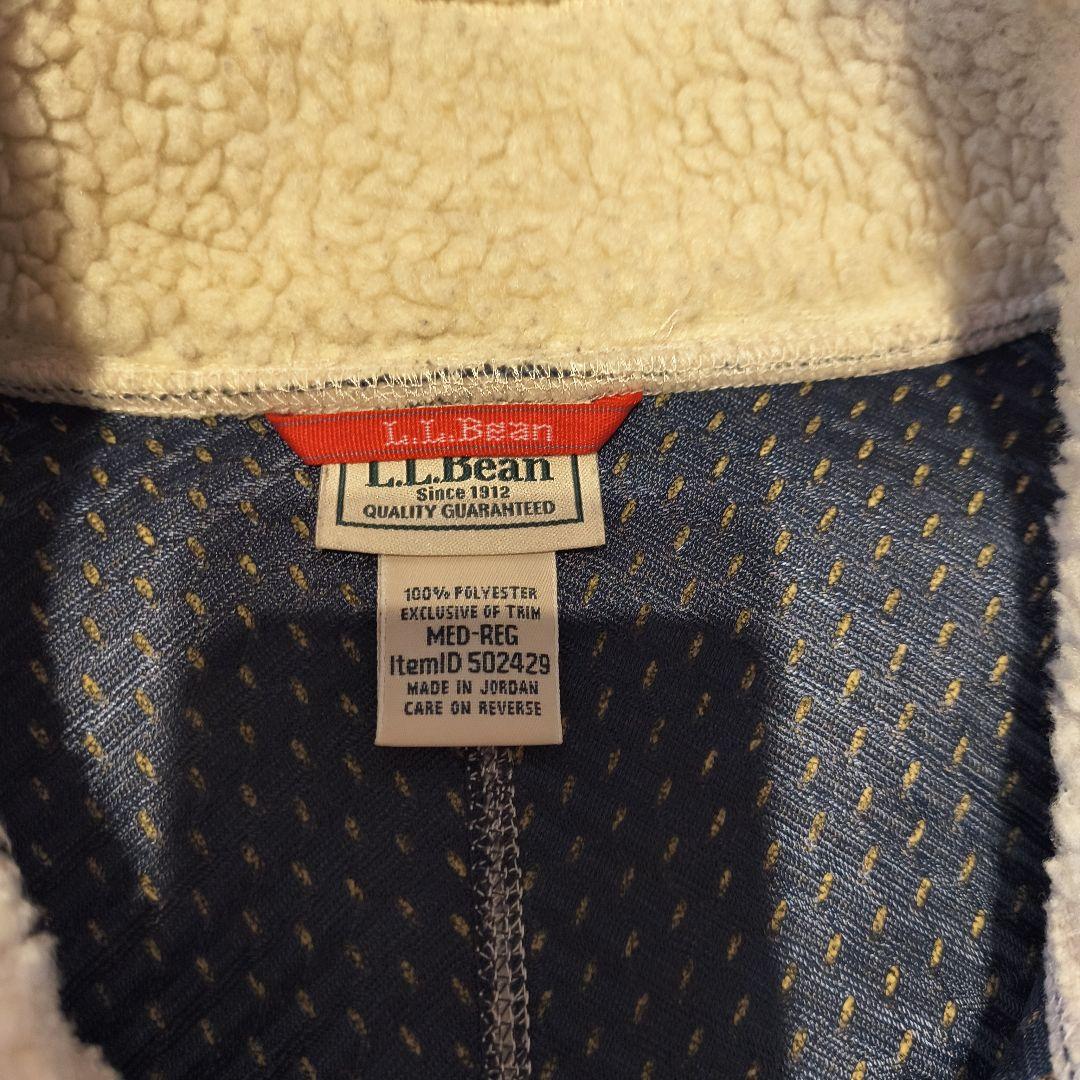 LL.Bean ジップアップベスト M ボア フリース クリーム色
