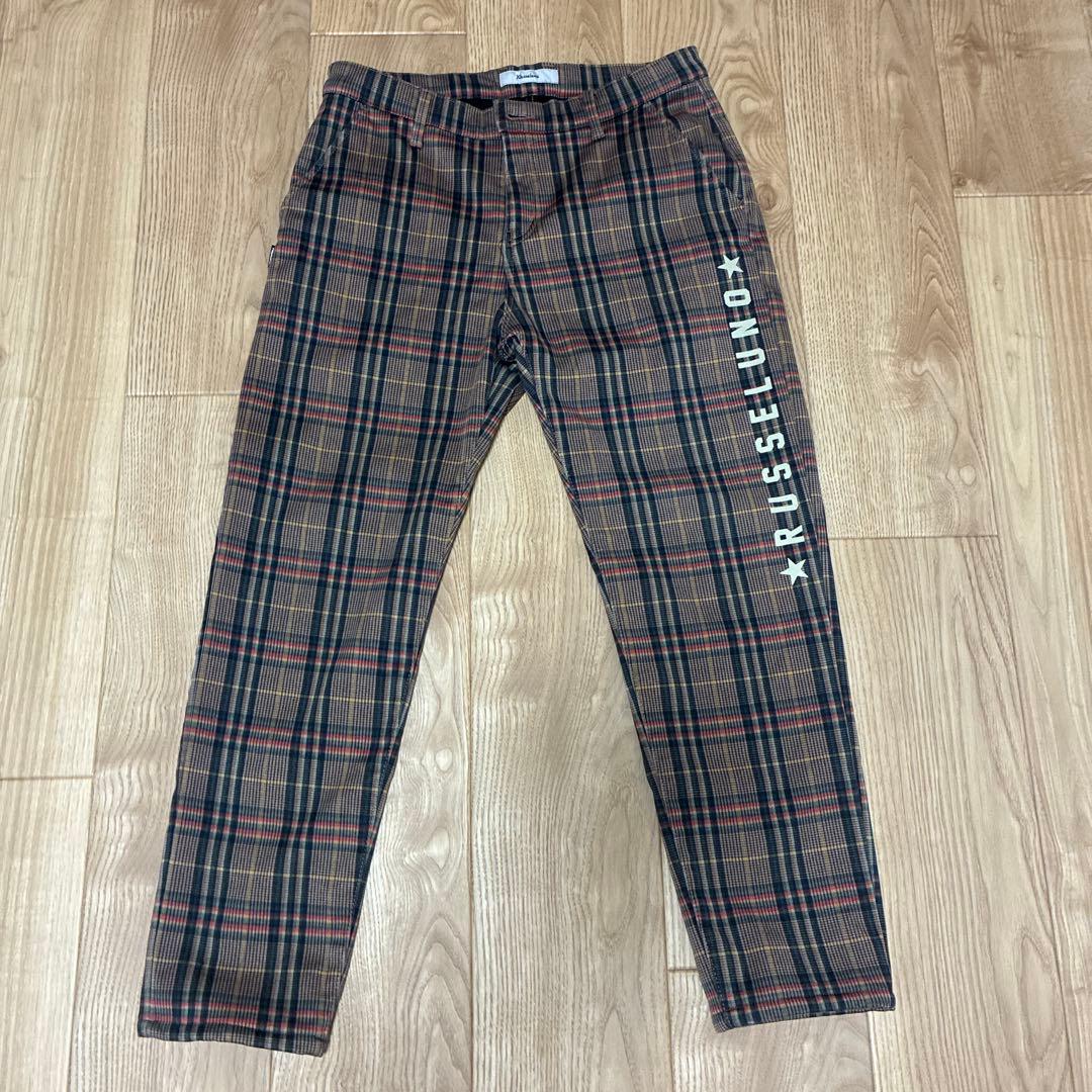 ラッセルノ　裏起毛　チェック柄パンツ