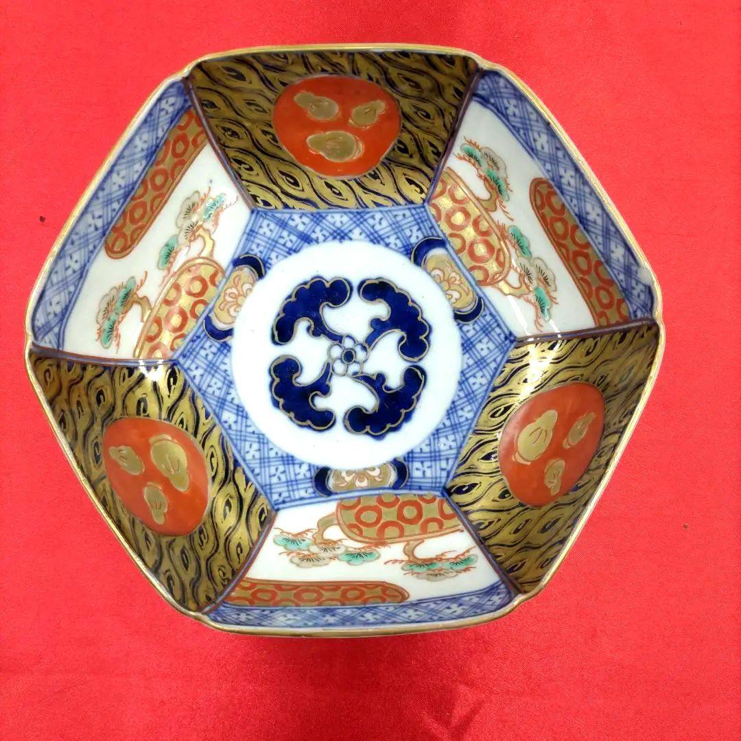 大聖寺伊万里焼　九谷焼　古九谷　金彩　五彩錦手　小皿　小鉢　なます皿　5客　①