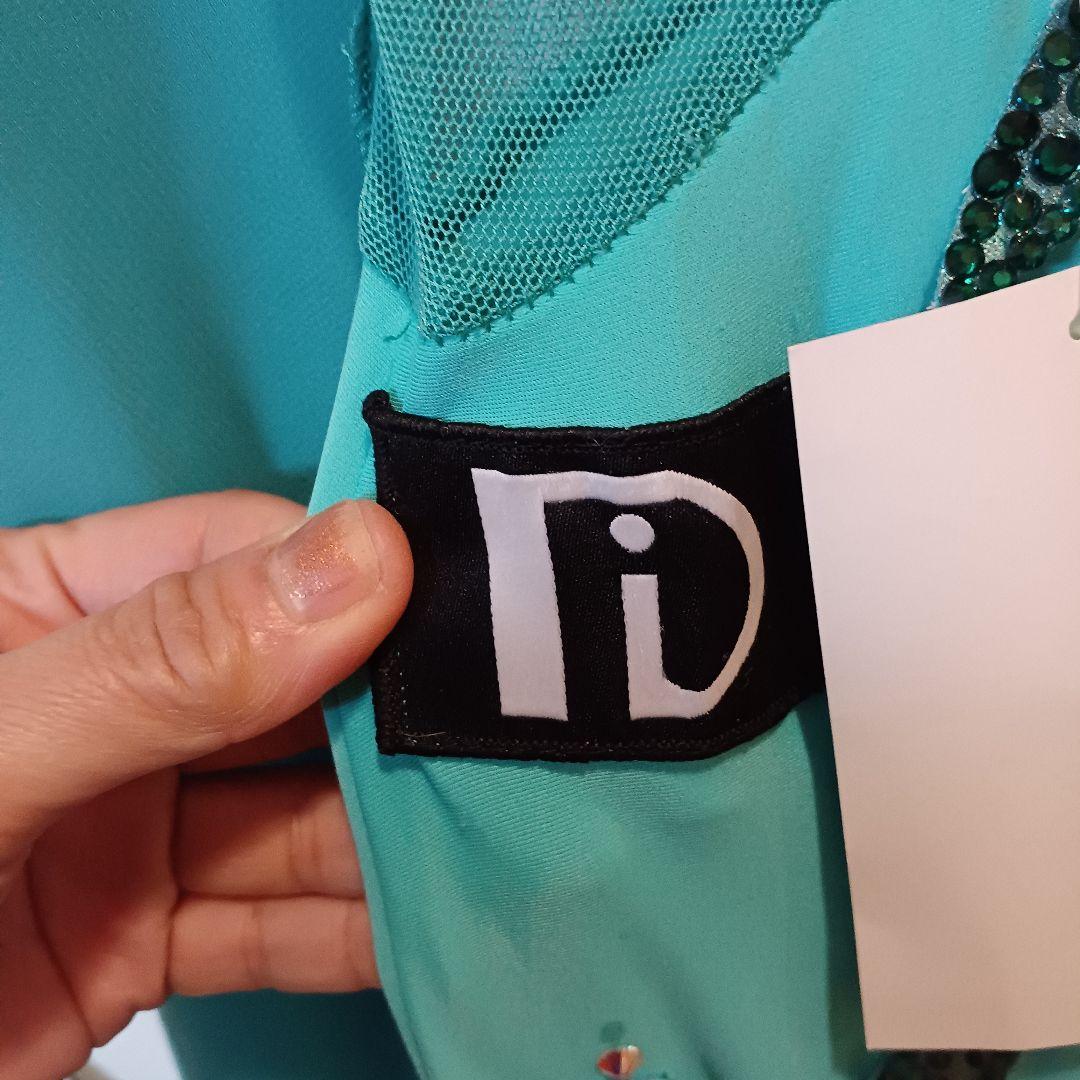 ターコイズ 長袖 社交ダンスドレスTID