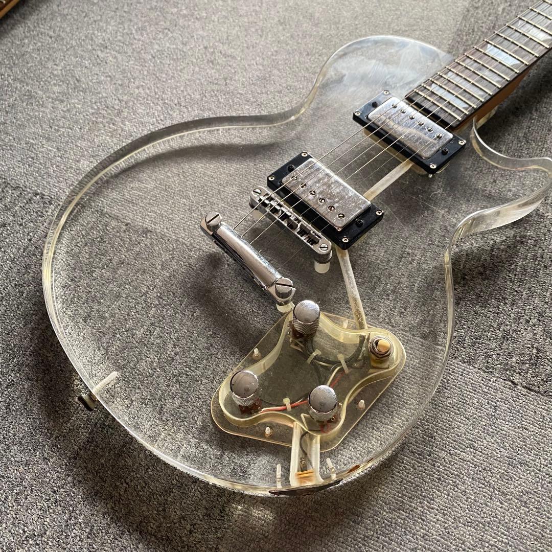 特価ーJUNO アクリルレスポール 透明 エレキギター アクリルギター！レア！