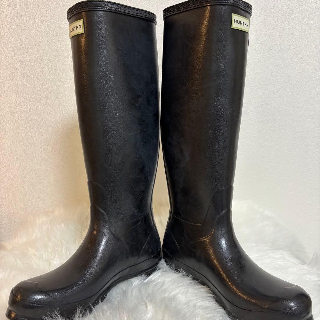 HUNTER 希少モデル ブラック カーキ 長靴 39(25cm) 雪 防水 雨