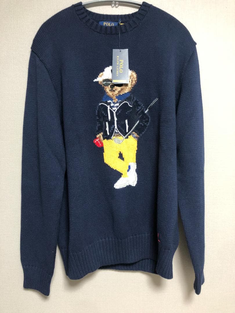 未使用 ポロベアコットンブレンドセーター M ゴルフ RLX POLO GOLF