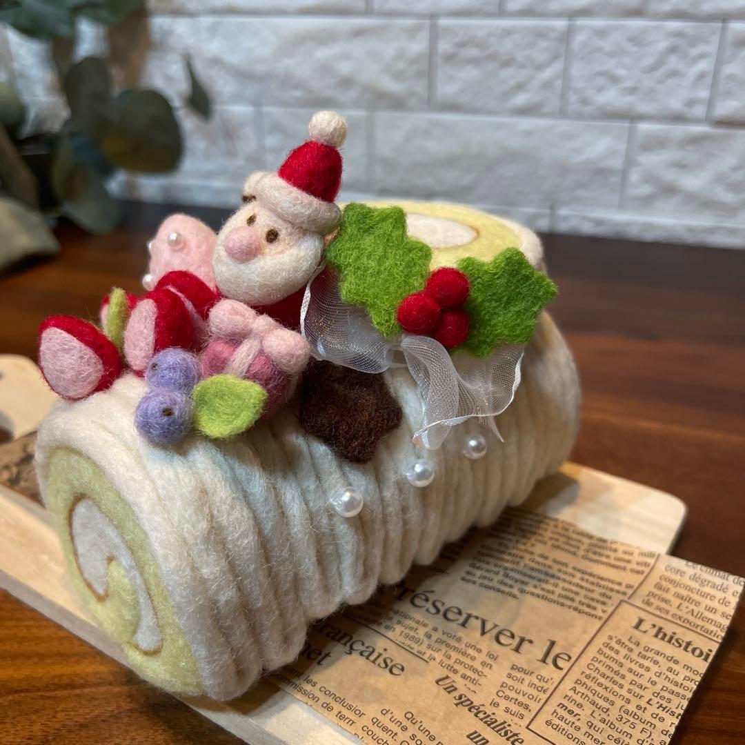 にこ様　オーダー品　羊毛フェルトのクリスマスケーキ8点　ブッシュドノエル3点