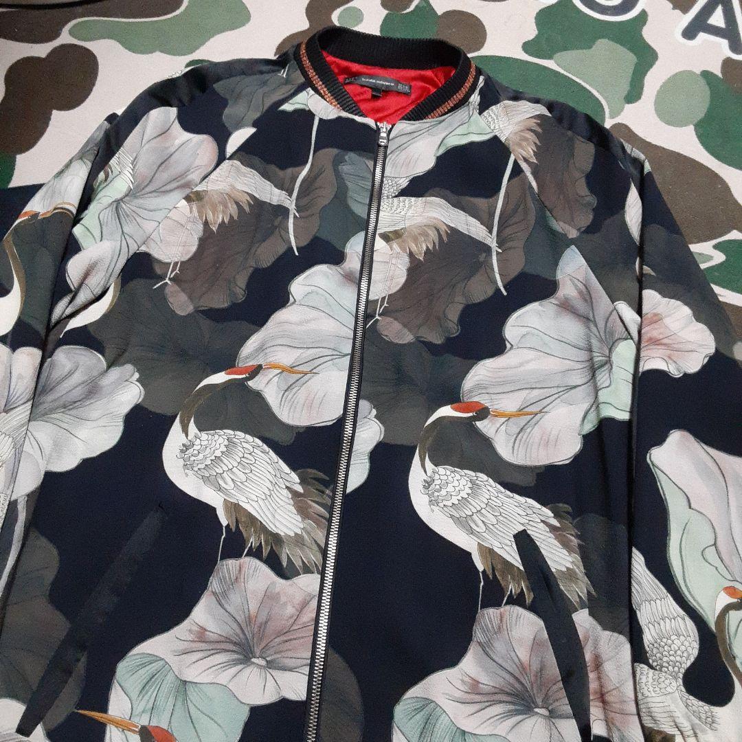 ZARA ザラ　鶴ドレスコート　スカジャンロング丈