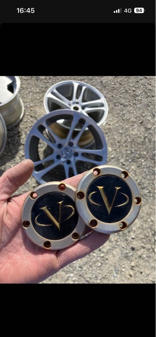 17インチ9J+45 2本 アルミホイール 純正流用ドリケツ