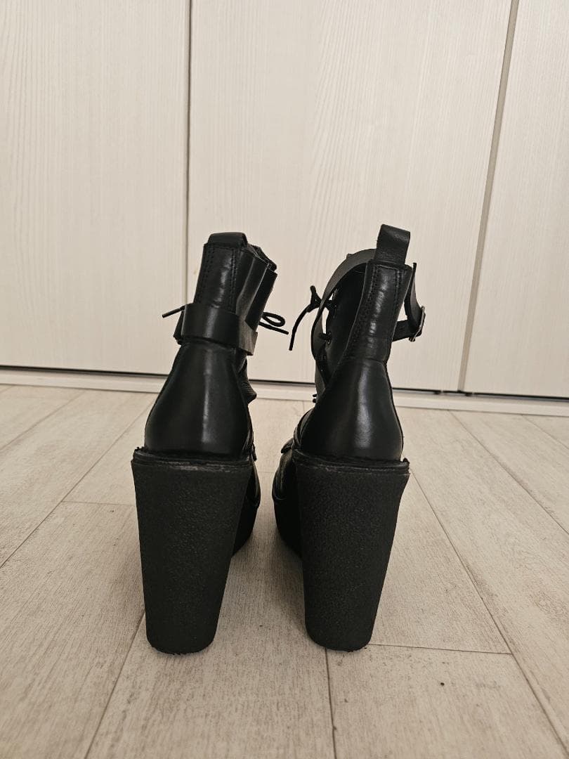 Pierre Hardy レザー ウェッジブーツ 黒 40 本革 ショートブーツ