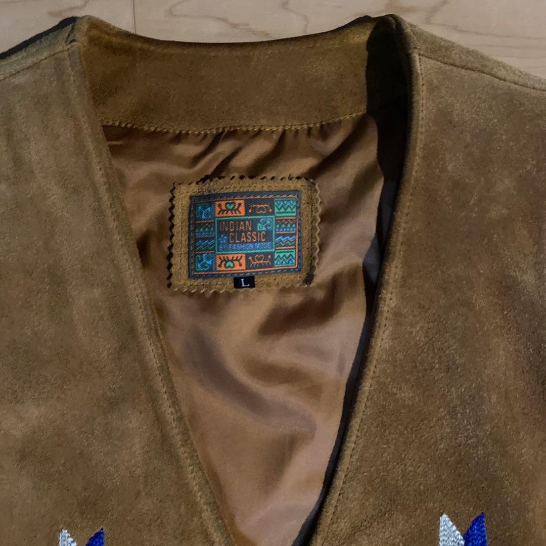 【美品】インディアンクラシック スウェード チマヨ レザー ベスト アメカジ