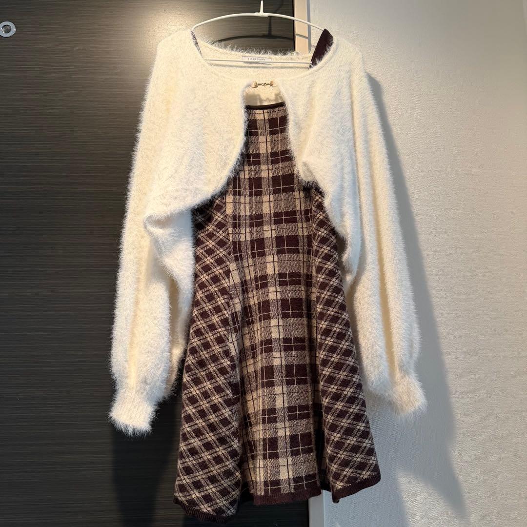 お値下げ！！LIP SERVICE フェザーチェックアンサンブルワンピース