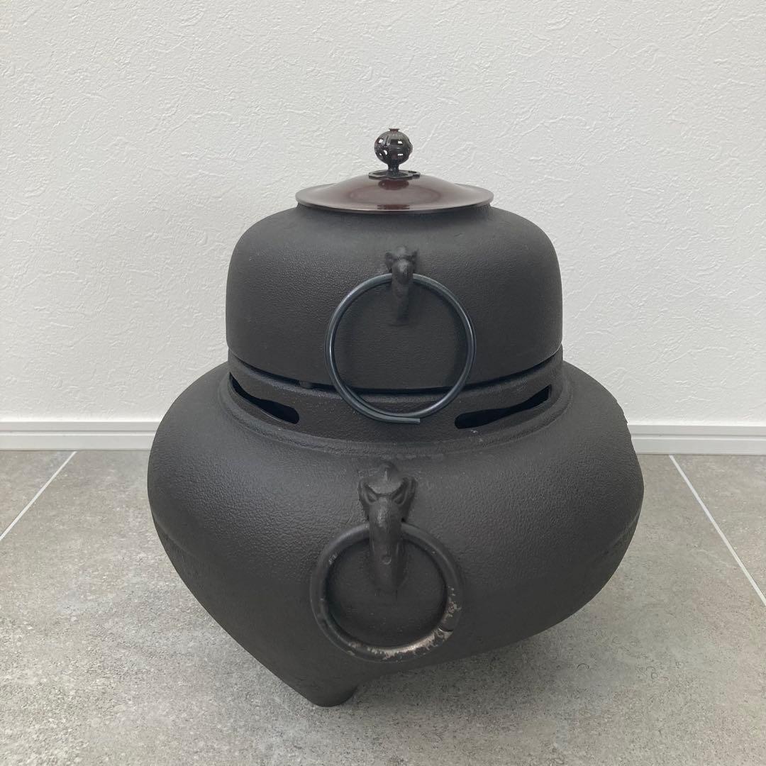 茶道具 茶釜 風炉釜 炭型電熱器 セット