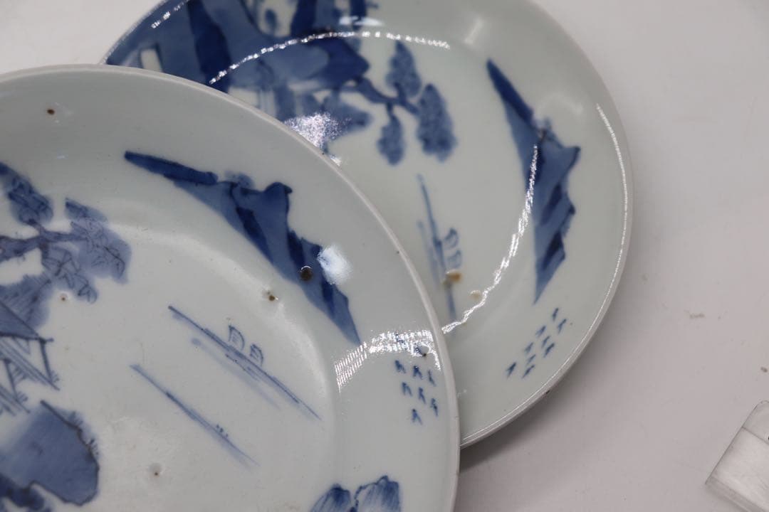 染付　山水紋中皿6点　送料込み0425