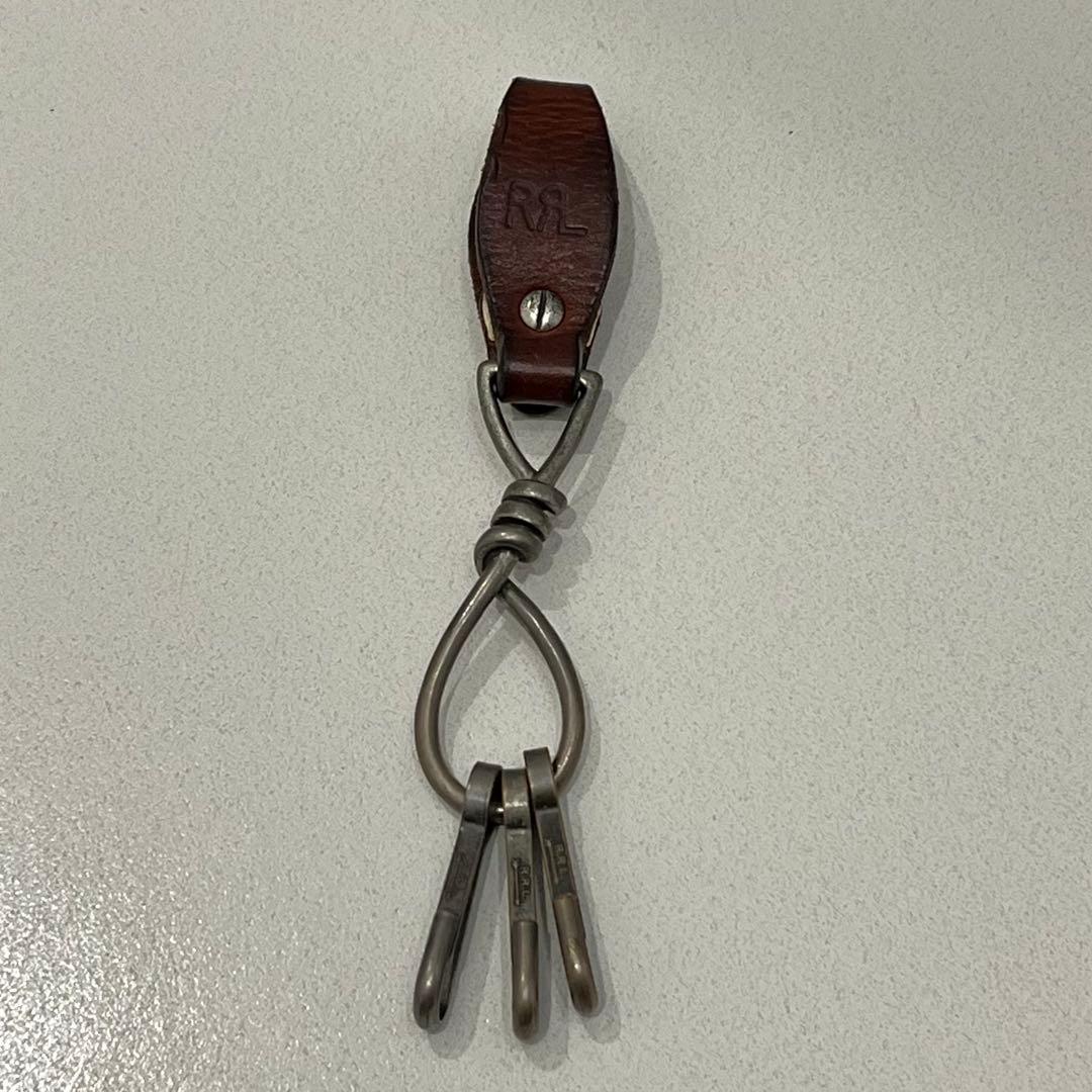 美品 RRL レザー 3連 キーフォブ リング ホルダー ラルフ leather
