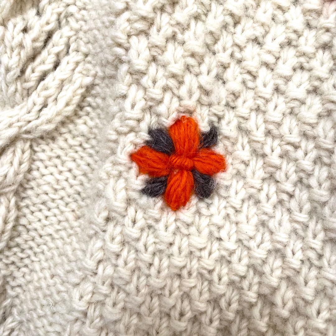 極美品 シールームリン NPL ハンドニット シェルケーブルフラワーカーディガン