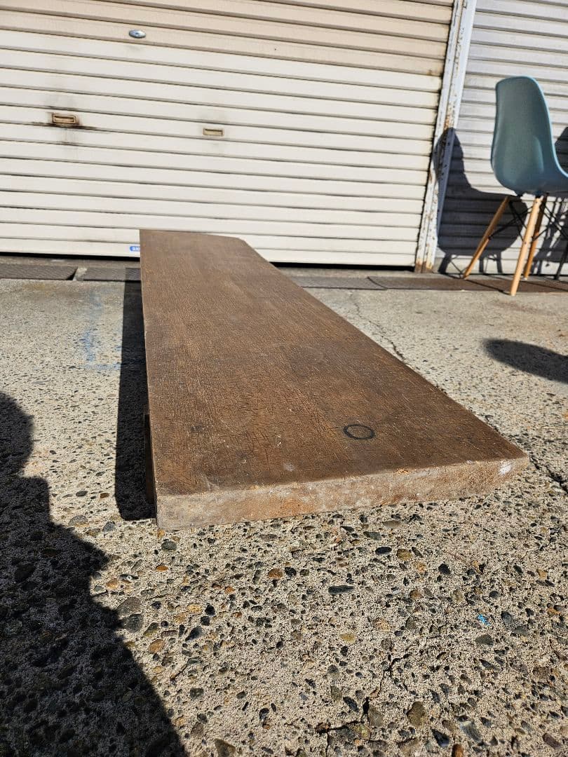 日本のアンティーク 古い裁板 在銘 無垢 一枚板 裁ち台 作業台 ヴィンテージ