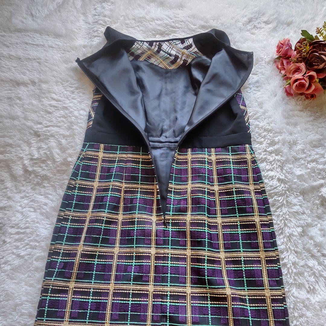 【新品】グレースコンチネンタル チェック レース ワンピース 38