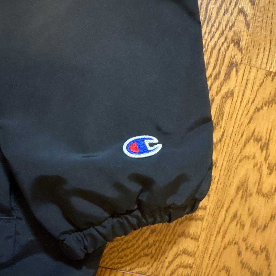 Champion ブラック ボアコーチジャケット M NEWYORK 91ロゴ