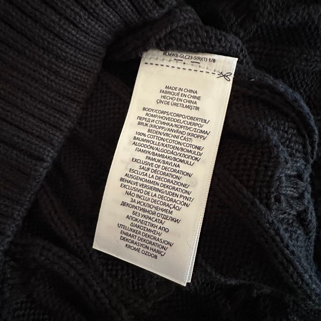 メンズ黒S 【新品タグ付】POLO ラルフローレン コットン ケーブル セーター