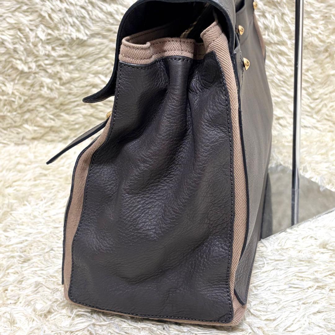 YSL イヴサンローラン ミューズトゥ グレー レザー ハンドバッグ　肩掛け