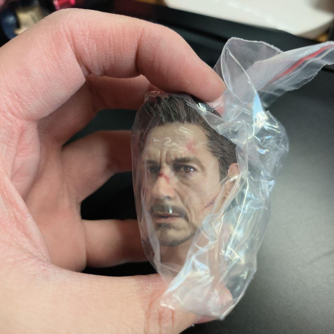 トニー アベンジャーズ3 フィギュアヘッド 傷跡付き